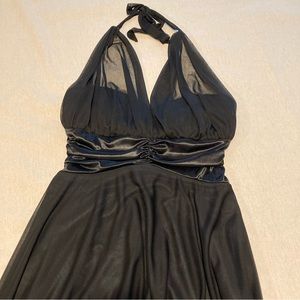 DB Studio David’s Bridal Illusion Halter. Black. Size M.